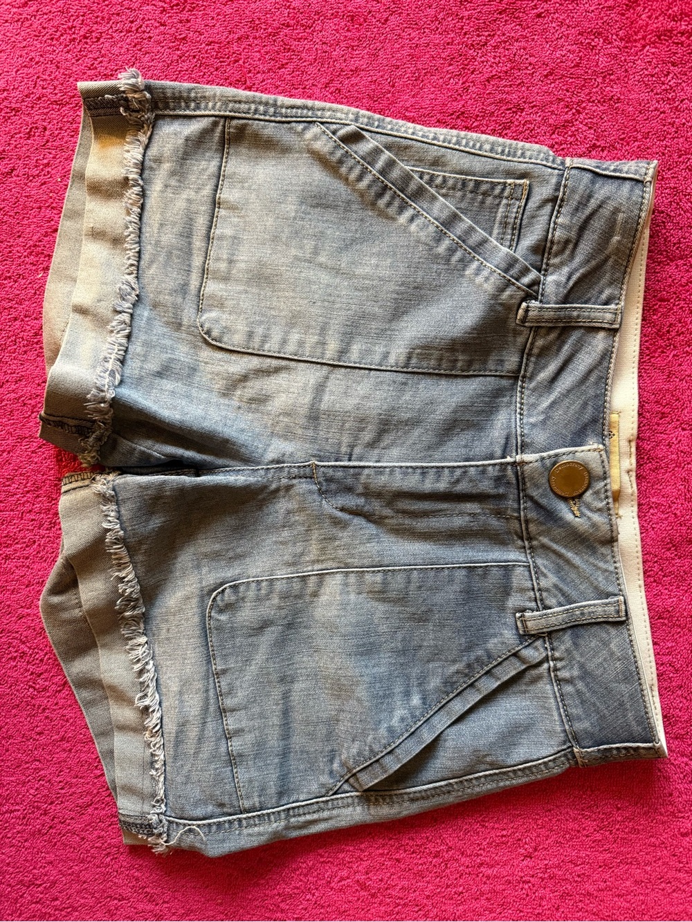Democracy Light Blue Denim Frayed-Hem Jean Shorts